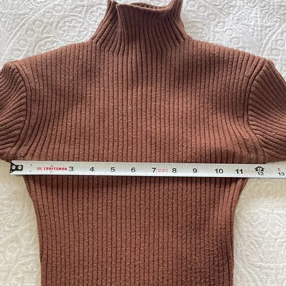 ASTR the Label Nutmeg Ribbed Turtleneck Maxi Sweater Dress ACDR100970 Brown XS - Picture 7 of 8